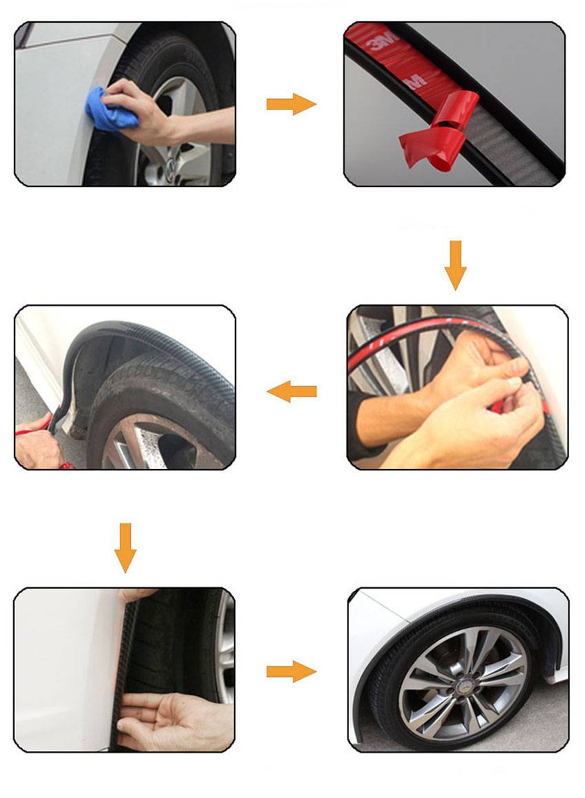 Carbon Fiber Wheel Eyebrow -Installation Steps