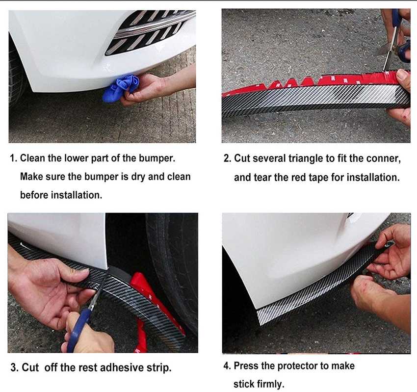 Carbon Fiber Bumper Bumper Strip - Installation Steps